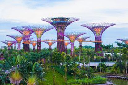 Árboles gigantes en Gardens by the Bay, en Singapur.
