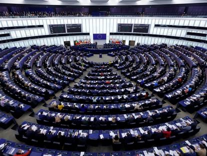 El parlamento europeo durante las votaciones de este miércoles en la sede de Estrasburgo.