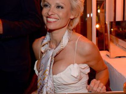 Pamela Anderson, en la fiesta de su fundación en Cannes, en mayo de 2014.