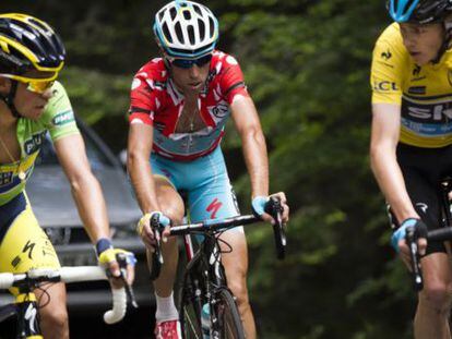 Contador, Nibali y Froome, durante la Dauphiné 2014.