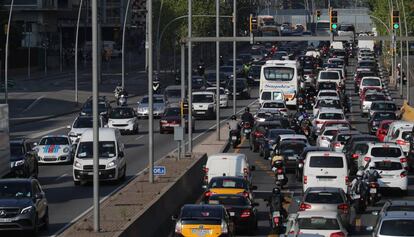 Embussos a les entrades de Barcelona.