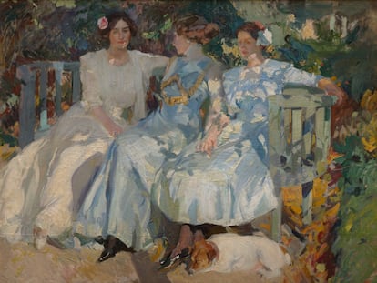 'Mi mujer y mis hijas en el jardín, 1910', Sorolla de la Colección Masaveu.