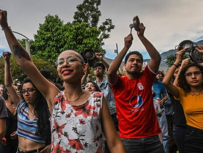 Una de las protestas contra Duque, en Medellín.