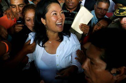 Keiko Fujimori, la semana pasada en un acto en Lima.