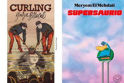 Portadas de 'Curling' (Hurtado & Ortega, 2022) y 'Supersaurio' (Blackie Books, 2022).
