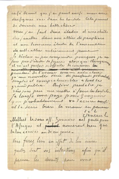 Otra de las páginas de la carta de Van Gogh a Gaugin. / MUSEO VAN GOGH DE AMSTERDAM (FUNDACIÓN VANG GOGH)