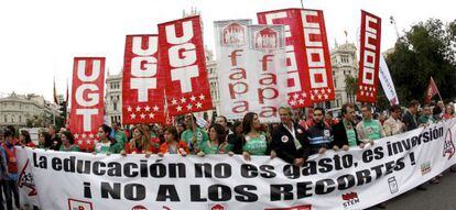 Manifestación contra los recortes en Educación.