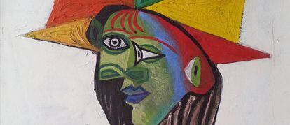 Detalle de 'Busto de mujer', de Pablo Picasso.