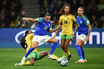 La brasileña Marta, durante el partido ante Jamaica.