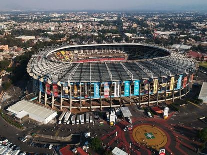 Vista aérea del Estadio Azteca, en Ciudad de México.