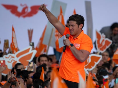 Samuel García, durante un acto proselitista, en Monterrey, el pasado 20 de noviembre.