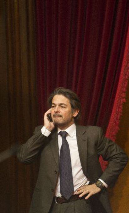 Oriol Pujol Ferrusola, secretario general de CDC, en el Parlamento de Cataluña.