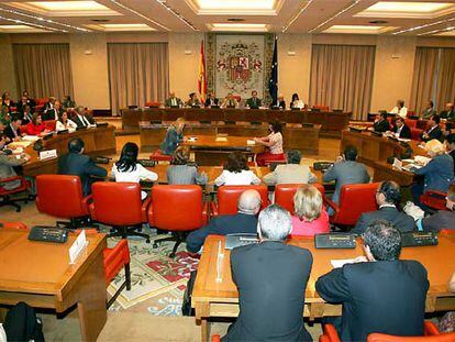 Integrantes de la comisión que debate en el Congreso la reforma del Estatuto de Andalucía.