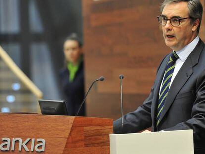 Jos&eacute; Sevilla, consejero delegado de Bankia, hoy en la presentaci&oacute;n de resultados. EFE/Diego P&eacute;rez Cabeza.