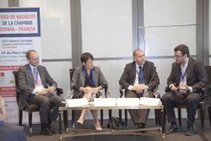 De izquierda a derecha, Carlos Pardo (Meta 4), Geraldine Filippi (Business France Invest), Alberto Plaza (Endesa) y PabloPérez (Antevenio).
