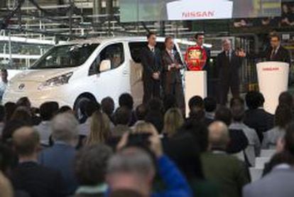 Acto de presentaci&oacute;n de la furgoneta el&eacute;ctrica e-NV200 que Nissan fabricar&aacute; en Barcelona.