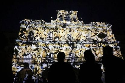 Proyecciones de luz sobre la Plaza Mayor de Salamanca.