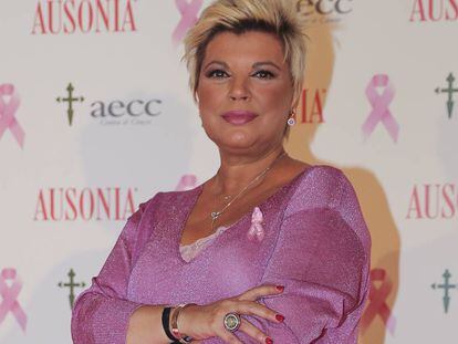 Terelu Campos en la nueva campaña contra el cáncer de mama, en Madrid, el jueves.
