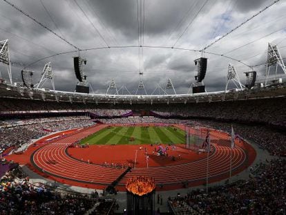 El estadio olímpico de Londres, durante una prueba.