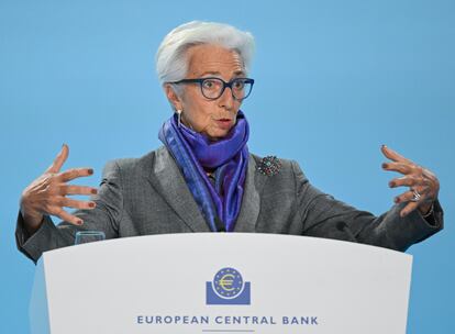 La presidenta del BCE, Christine Lagarde, durante una rueda de prensa el pasado diciembre.