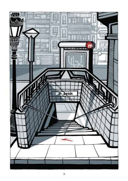 Una página de 'El día 3', de Cristina Durán, Laura Ballester y Miguel Ángel Giner Bou, editado por Astiberri.