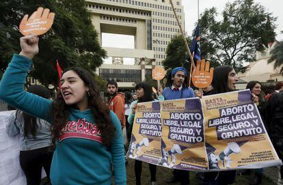 Manifestaciones en Chile en defensa de un aborto legal