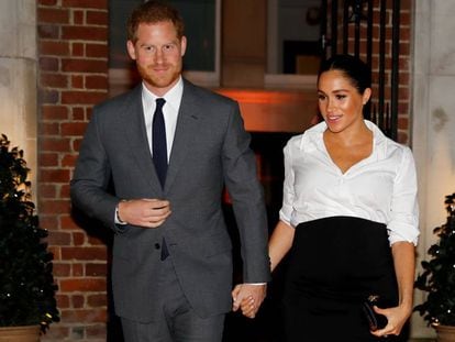 Enrique de Inglaterra y Meghan Markle, en Londres, el pasado febrero. 