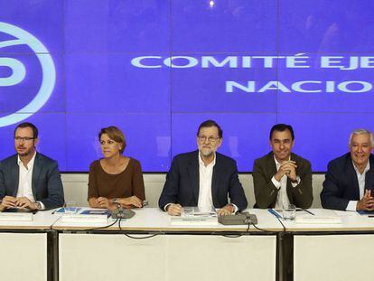 Rajoy, aquest dimecres, a la reunió del comitè executiu del PP.