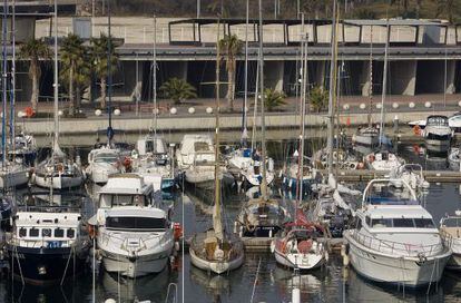 Amarres en el puerto del Fórum, en Barcelona.