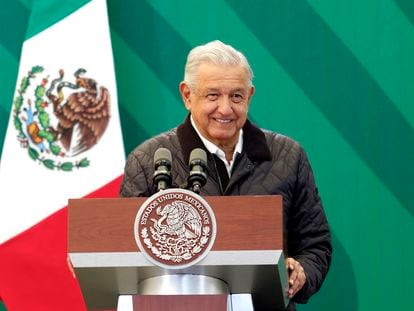 El presidente mexicano Andrés Manuel López Obrador en su conferencia de prensa de este viernes en Cuernavaca (Morelos).