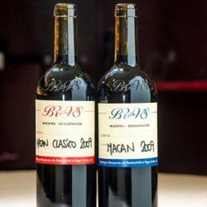 Botellas de Macán elaboradas por Vega Sicilia.