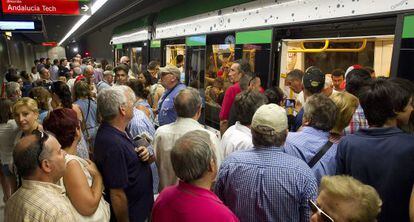 La estaci&oacute;n de El Perchel tras la inauguraci&oacute;n del metro de M&aacute;laga. 