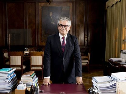 Mario Marcel en las dependencias del Ministerio de Hacienda.