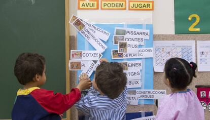 Alumnes d'infantil en una escola.