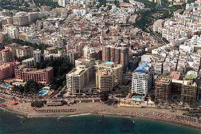 Vista aérea de la costa de Marbella.