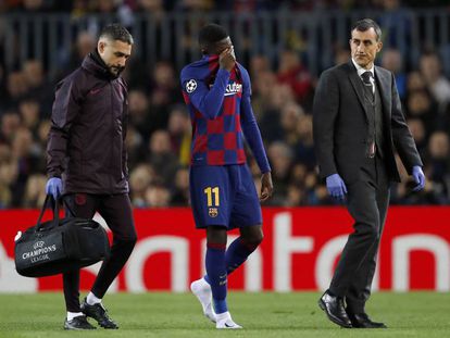 Ousmane Dembélé, en el último partido que disputó, en Dortmund.