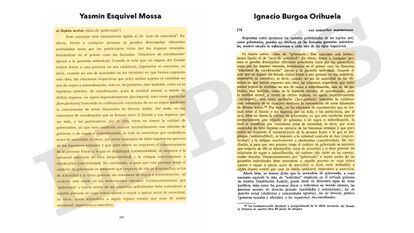A la izquierda, la tesis de Esquivel, a la derecha una página del libro 'Las garantías individuales' de Ignacio Burgoa.