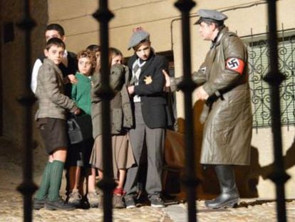 Representaci&oacute;n del holocausto en las fiestas de Halloween de Fr&iacute;as (Burgos). 