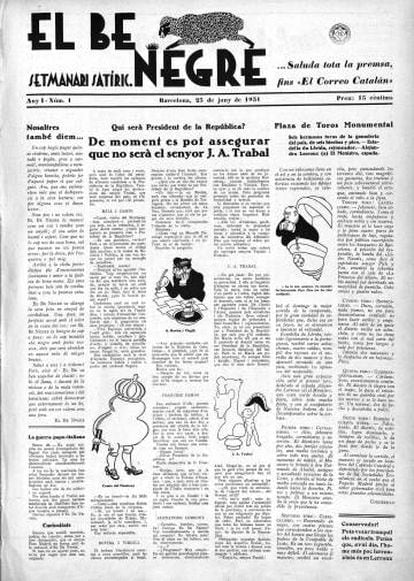Primer número del semanario satírico 'El Be Negre', que creó Antoni López Llausàs y dirigió Josep Maria Planes.